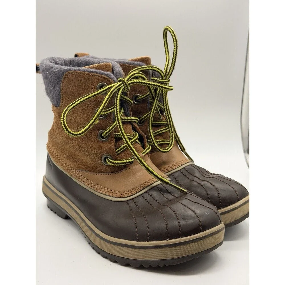 Sorel Youth Slimpack II Lace Up Winter Boots  Fleece Lined  Size 4